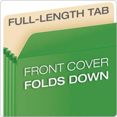 Pendaflex Color File Pockets, 3 1/2" Expansion, Letter Size, Green, 25/Carton (1524CT GRE)