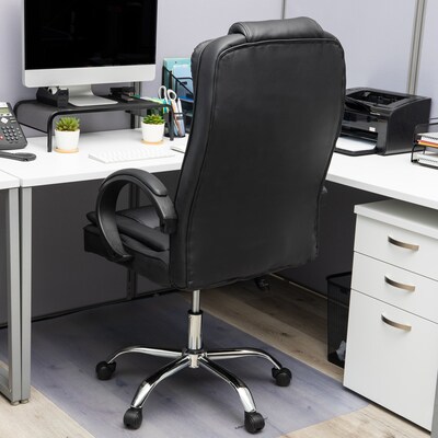 Mind Reader Ergonomic PU Leather Swivel Computer and Desk Chair, Black (OFFCHAIR24-BLK)