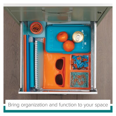 Space Solutions 3-Drawer File Cabinet with Pencil Drawer Letter-Width, Pearl White, 18" Deep (19157)