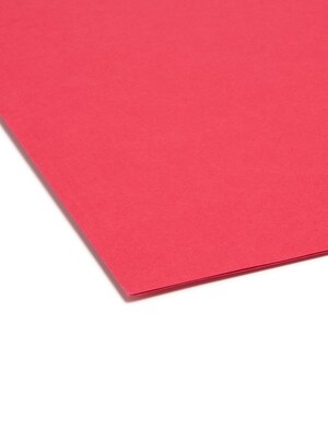 Smead File Folder, Reinforced Straight-Cut Tab, Letter Size, Red, 100/Box (12710)