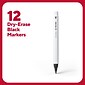 TRU RED™ Pen Dry Erase Markers, Ultra Fine Tip, Black, 12/Pack (TR61438-CC)