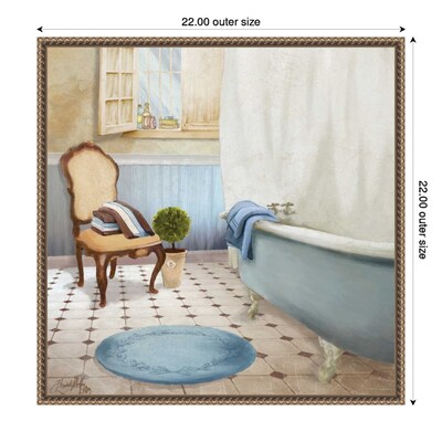 Amanti Art Sundance Bath I by Elizabeth Medley Framed Canvas Wall Art Print, 22" x 22" (A42678299387)