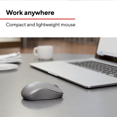 Staples TECH Wireless Ambidextrous Optical USB Mouse, Gray (ST63066)