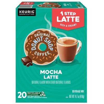 The Original Donut Shop One Step Mocha Latte Coffee Keurig® K-Cup® Pods, Light Roast, 20/Box (381793)