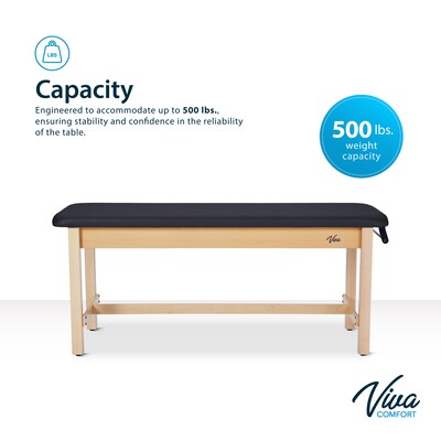 Aristo Wood H-Brace Physician Exam Table with Paper Cutter, and Holder, 500lbs. Capacity, Black (ADI996-HBFP-BLK)