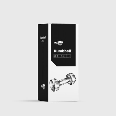 WeCare Fitness Rubber-Coated Chrome Handle 20 Lbs Dumbbells, 2/Set (WDN100013)