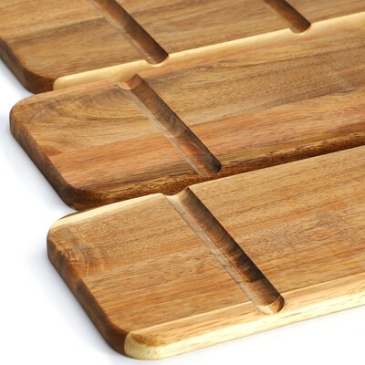 MegaChef Ladder Tray Set, Brown, 3 Tier, 4 Pieces (935122162M)