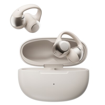 Shokz OpenDots ONE TWS Wireless Open-Ear Clip-on Earbuds & Charging Case, Bluetooth, Gray (E310-ST-GY-US)