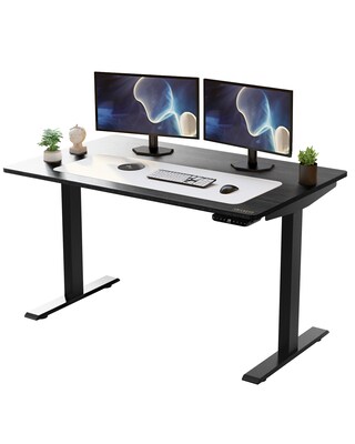 Uncaged Ergonomics RISE UP Electric Adjustable Standing Desk with Solid Bamboo Desktop, 23.6 to 49.2