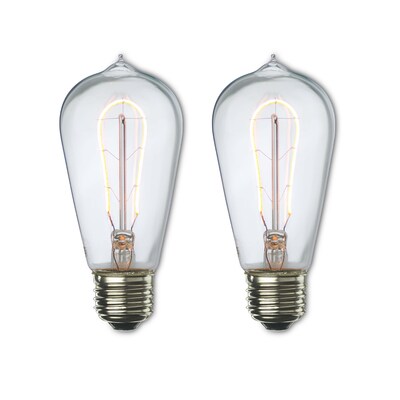 Bulbrite Curved LED Filament 4 Watt Dimmable Nostalgic Hairpin Filament ST18 Light Bulbs, 2/Pack (86