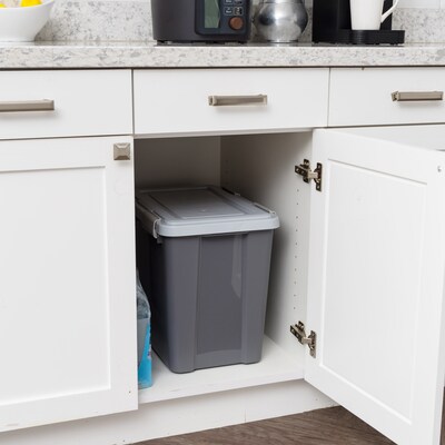 Iris 30-lb, Airtight Dog & Cat Food Container with Scoop, Dark Gray (100148)