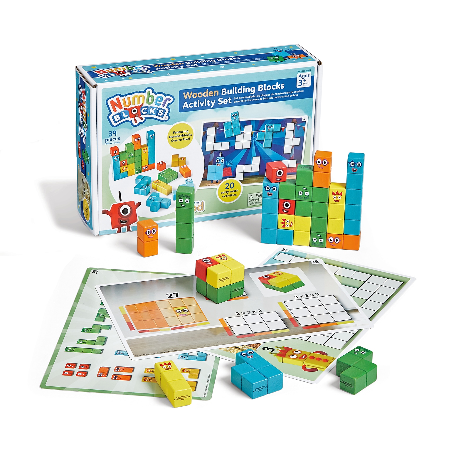 hand2mind Numberblocks Wooden Building Blocks Activity Set (96932)