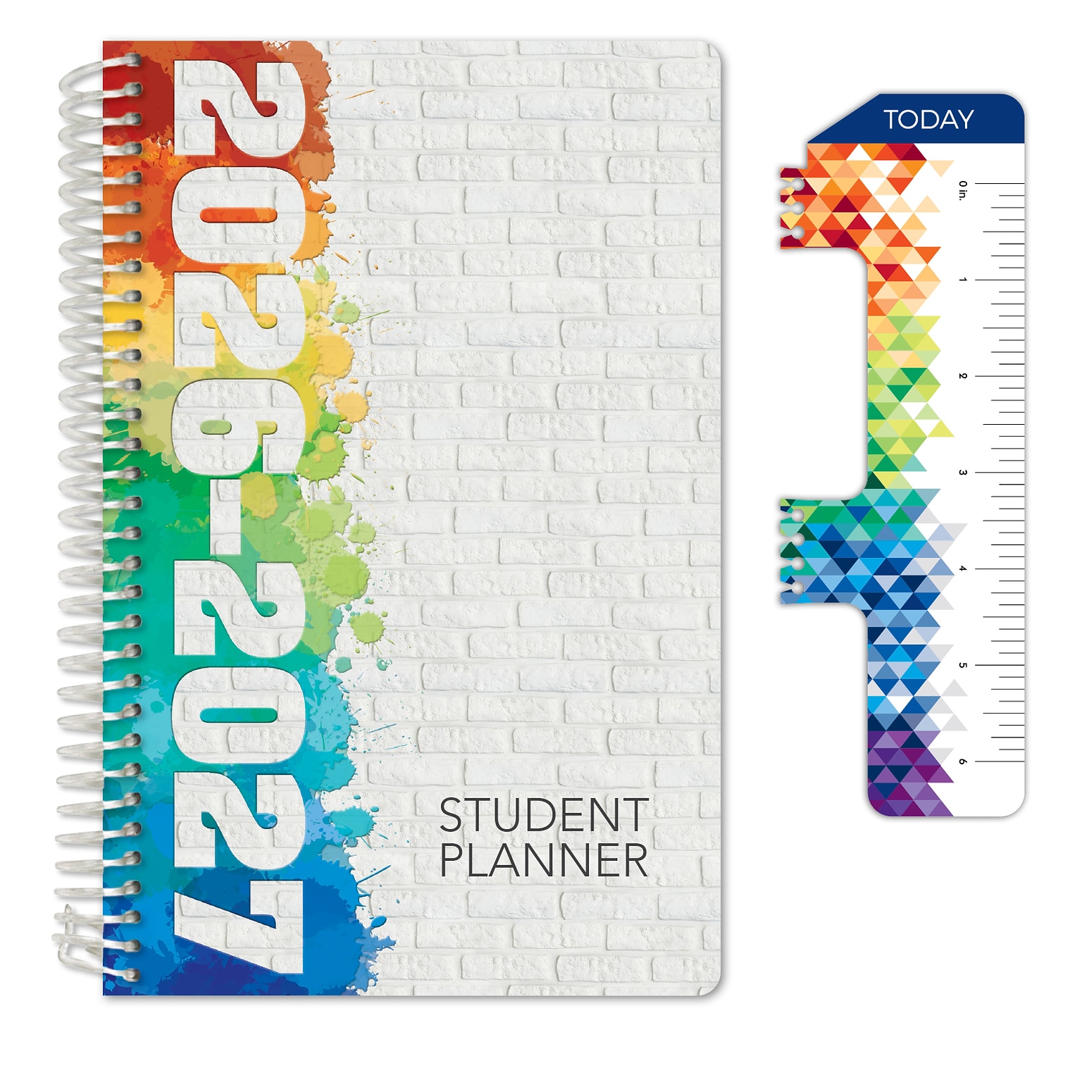 2026-2027 Excello Brands 5.5 x 8 Academic Weekly & Monthly Planner, Paperboard Cover, White Brick (NAY27-SM5585)