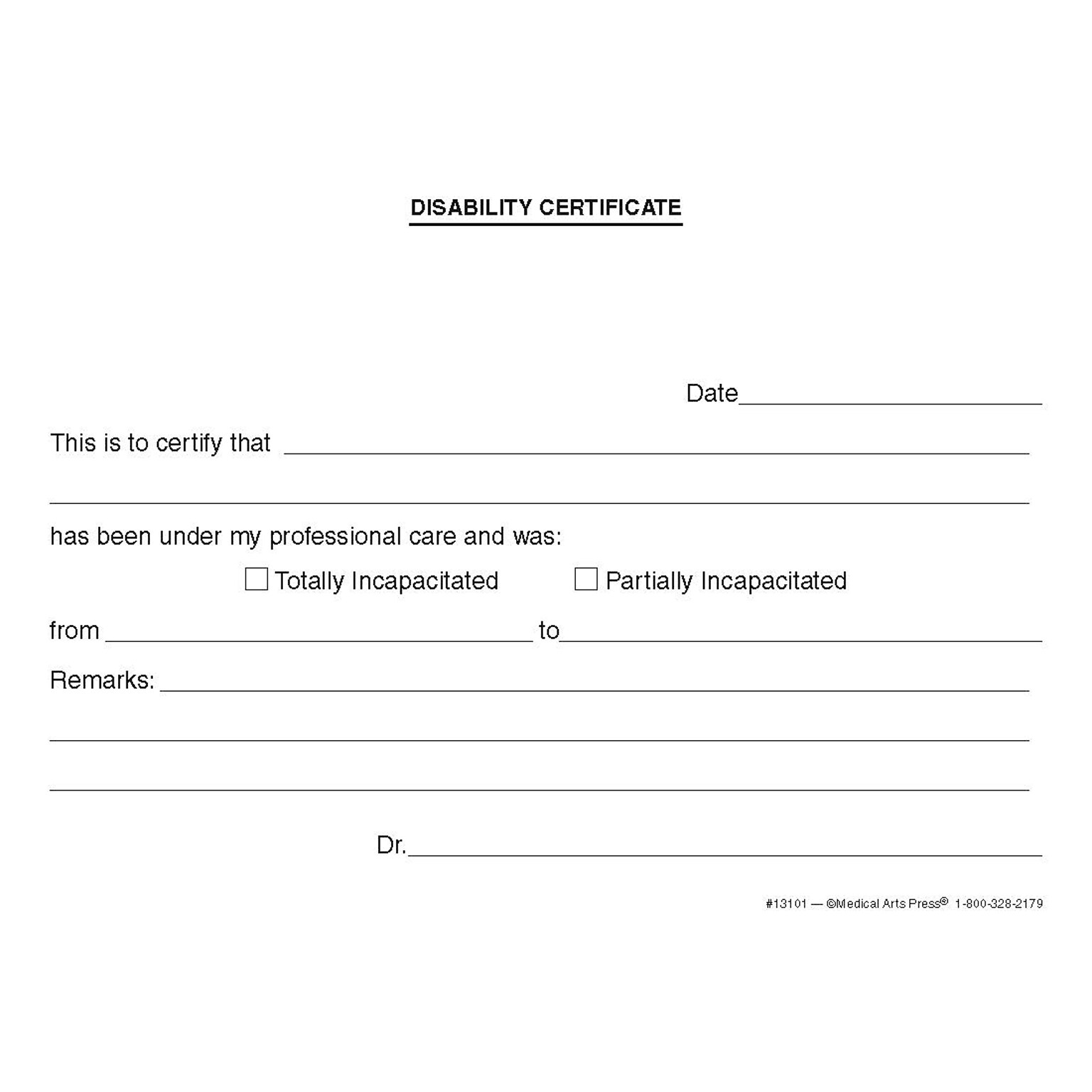 Custom Disability Certification Slips, 5-1/2 x 4, 100 Sheets per Pad