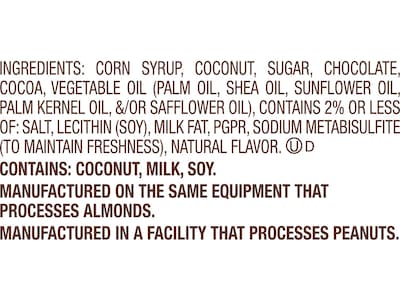 Mounds Coconut and Dark Chocolate Candy Bar, 42 oz., 24/Box (34000-01817)