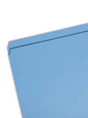 Smead Reinforced File Folder, Straight Cut, Legal Size, Blue, 100/Box (17010)