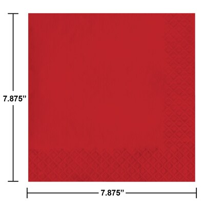Creative Converting Touch of Color Dinner Napkins, 3-ply, Classic Red, 250/Carton (591031B)