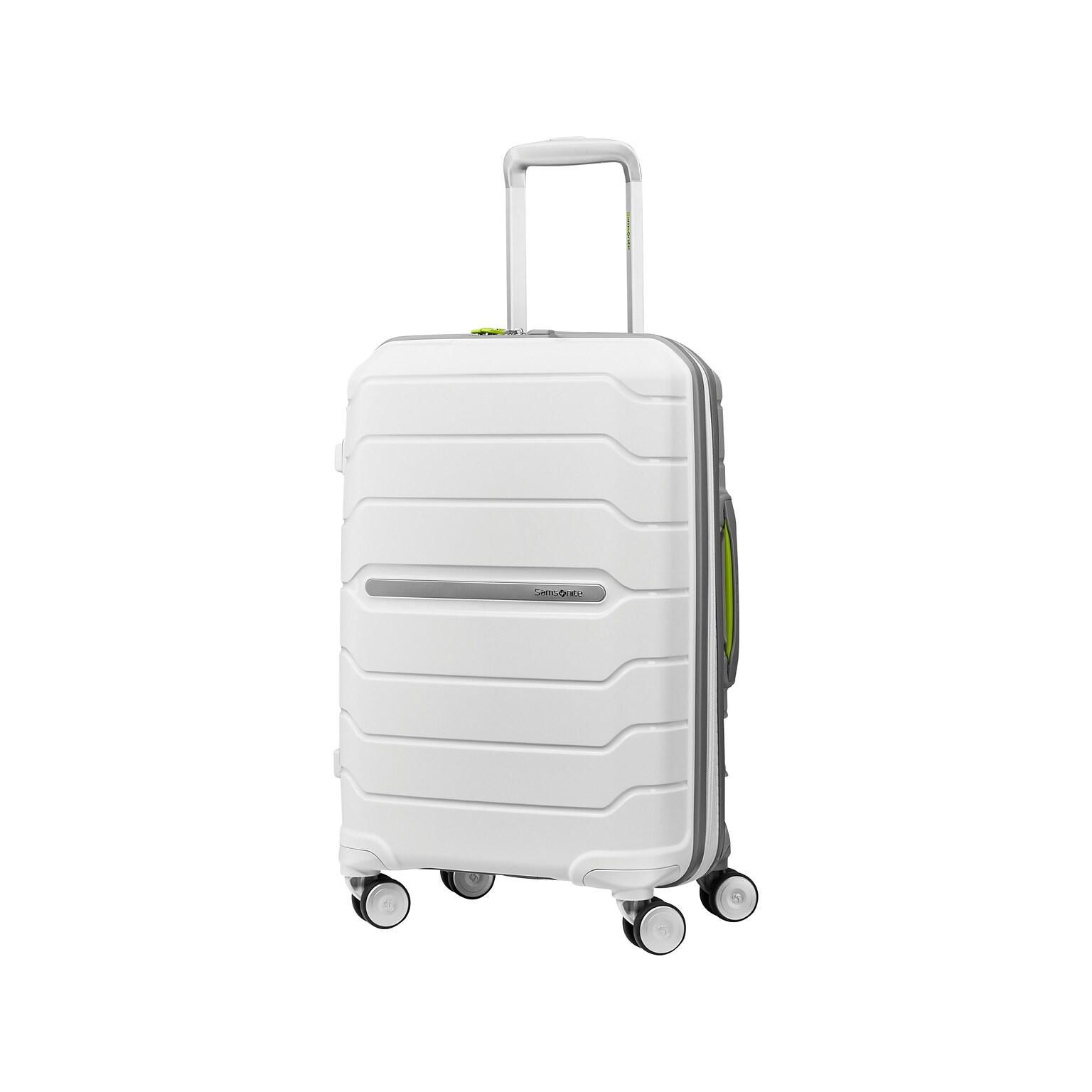 Samsonite Freeform 21.25 Hardside Carry-On Suitcase, 4-Wheeled Spinner, TSA Checkpoint Friendly, White/Gray (78255-4744)