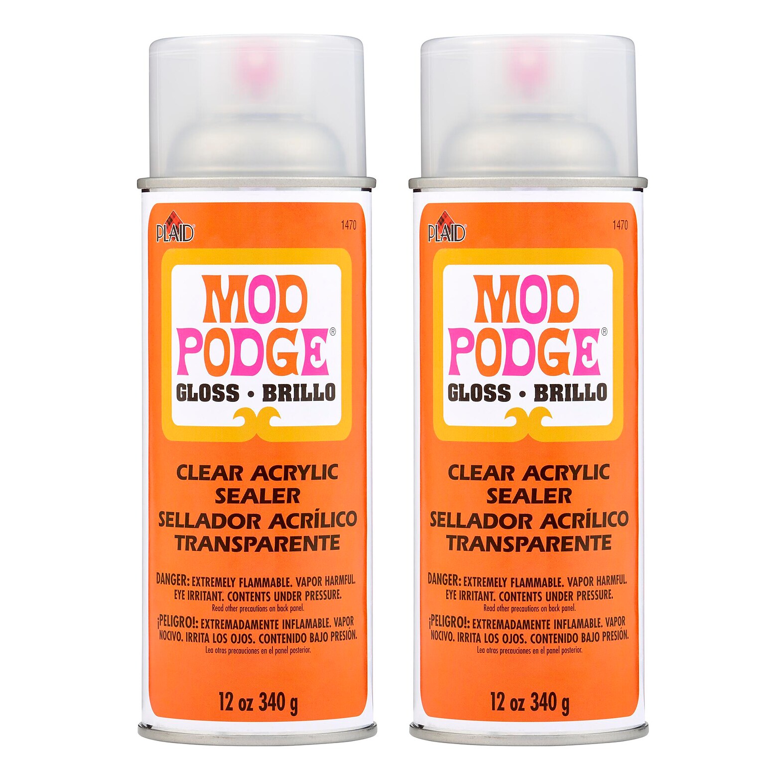 Mod Podge Acrylic Aerosol Sealer, 12oz., Gloss, 2/Packs (MOD1470-2)