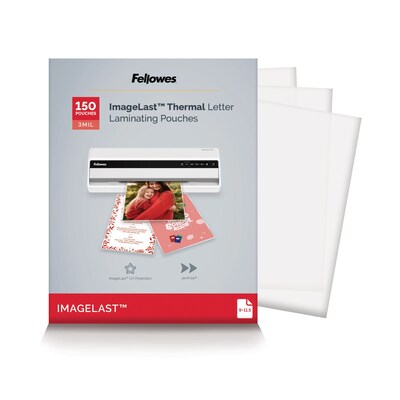 Fellowes Premium ImageLast Thermal Laminating Pouches, Letter Size, 3 Mil, 150/Pack (5200509)