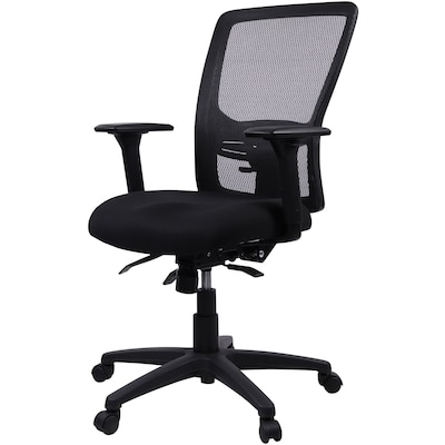 Lorell Ratchet High-Back Mesh Chair, Black (LLR86220)