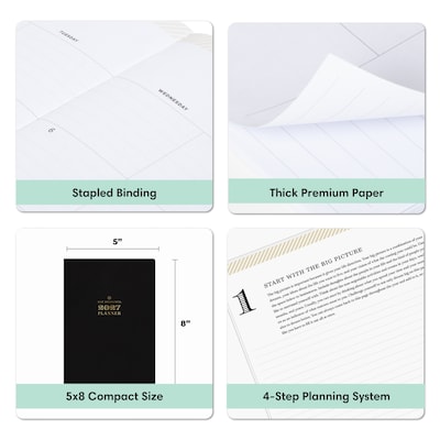 2027 Blue Sky Day Designer 5" x 8" Weekly & Monthly Planner, Black (163809)
