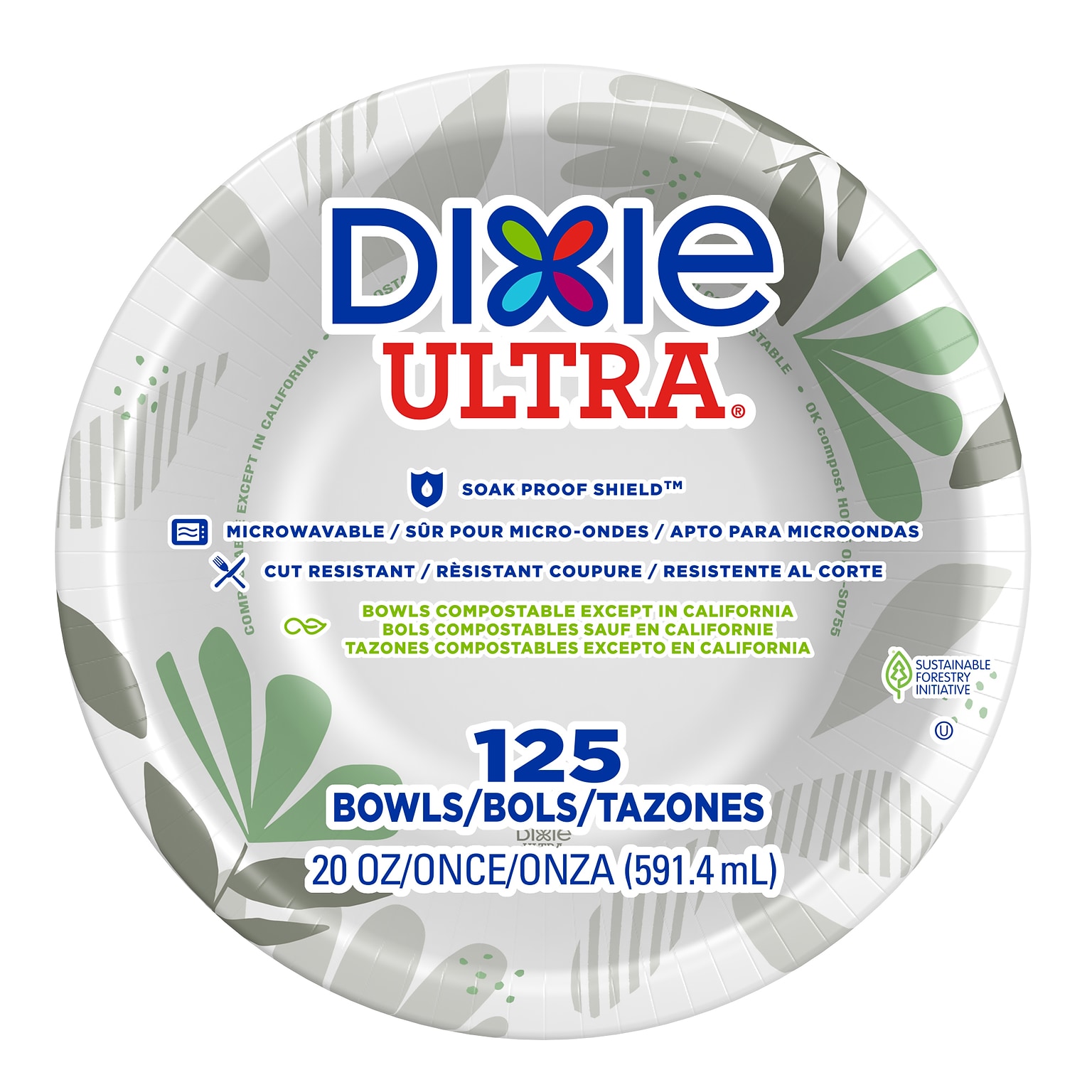 Dixie Ultra Pathways Heavy-Weight Paper Bowls, 20 oz., 125/Pack (SX20PATH)