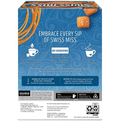 Swiss Miss Salted Caramel Hot Cocoa Mix, Keurig K-Cup Pod, 88/Carton (5000369264CT)