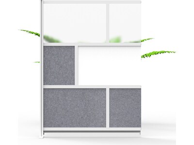 Luxor Workflow Series 6-Panel Modular Room Divider System Add-On Wall with Whiteboard, 70H x 53W,