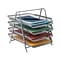 Mind Reader 4-Tier Stackable Paper Desk Tray Organizer, Metal, Silver (4TPAPER-SIL)