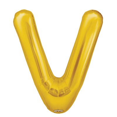 Party City (Air-Filled) 16 V Foil Balloon, Gold, 2/Pack (AM60050235-19)