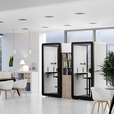 FlexiSpot NeoPod Modular Series Sound Absorbing Privacy Booth, White (P1F-3W)