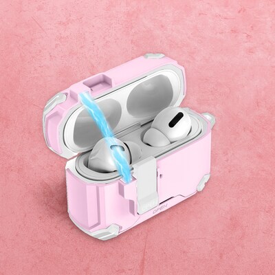 SaharaCase Raider Series Heavy Duty Case Compatible with Magsafe for Airpods Pro 3, Secure Lock, Desert Rose (HP00220)
