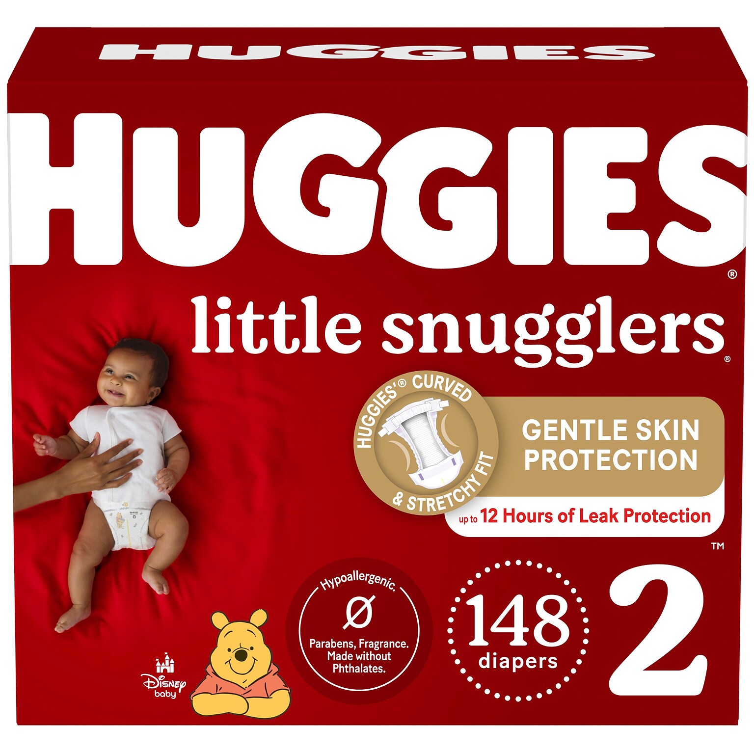 Huggies Little Snugglers Baby Diapers, Size 2, 148/Carton (49755)