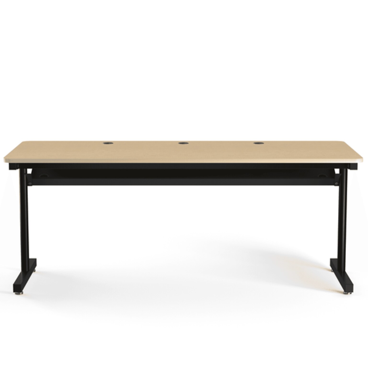 VersaDesk 72W Basic Computer Table, Maple/Black (BCT7230-BM)