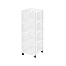 Iris 4-Drawer Storage Cart, White/Translucent White (585003)