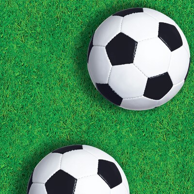 Beistle Soccer Ball Plastic Tablecover, 54 x 108, Green, 3/Pack (54532)