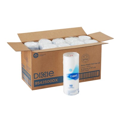 Dixie Dome Plastic Hot Cup Lids, 10-20 oz., White, 500/Carton (9542500DX)