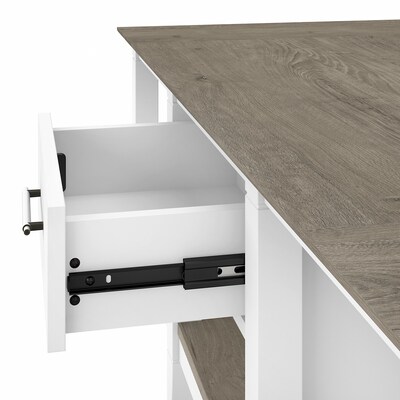 Bush Furniture Key West 47" x 24" Coffee Table, Shiplap Gray/Pure White (KWT148G2W-03)