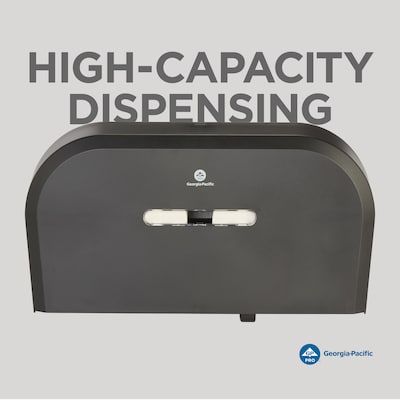 Georgia-Pacific Jumbo Jr. Dual-Roll Toilet Paper Dispenser, Black (59210)