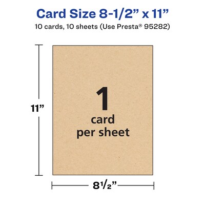Avery Integrated Cards, 8.5" x 11", Matte Kraft Brown, 10/Pack (95282)