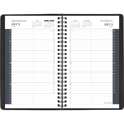 2025-2026 AT-A-GLANCE 5 x 8 Academic Year Daily Planner, Faux Leather Cover, Black (70-807-05-26)