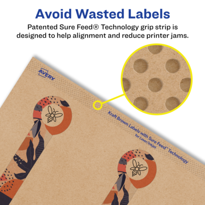 Avery Laser/Inkjet Decorative Edge Multipurpose Labels, 1" x 4", Kraft Brown, 200 Labels/Pack ( 94115)