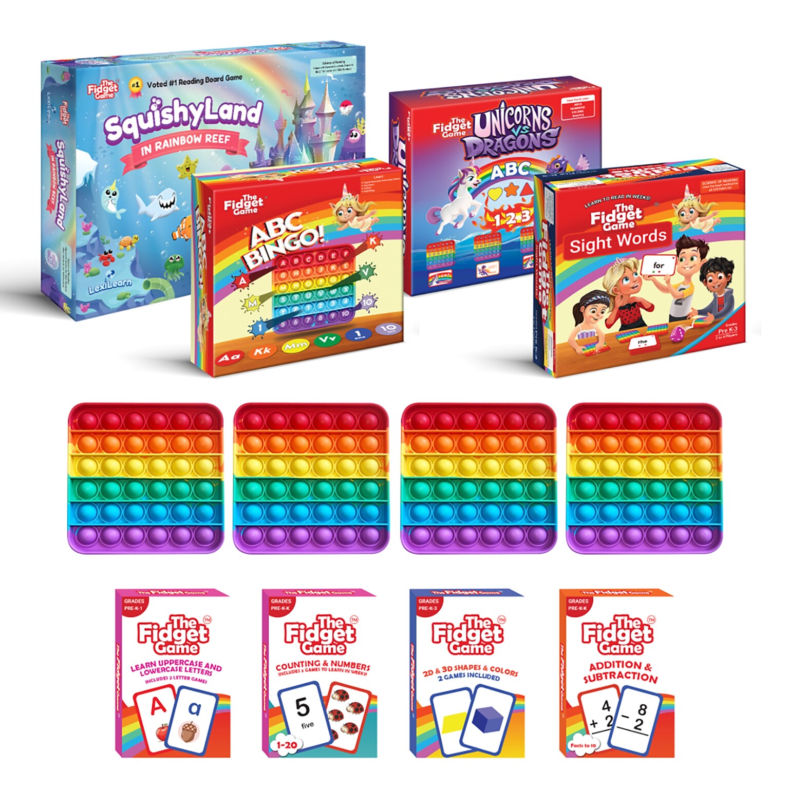 The Fidget Game Pre-K Classroom Bundle, Assorted Colors, 8 Games/Set (FDGTFGPKCBN)