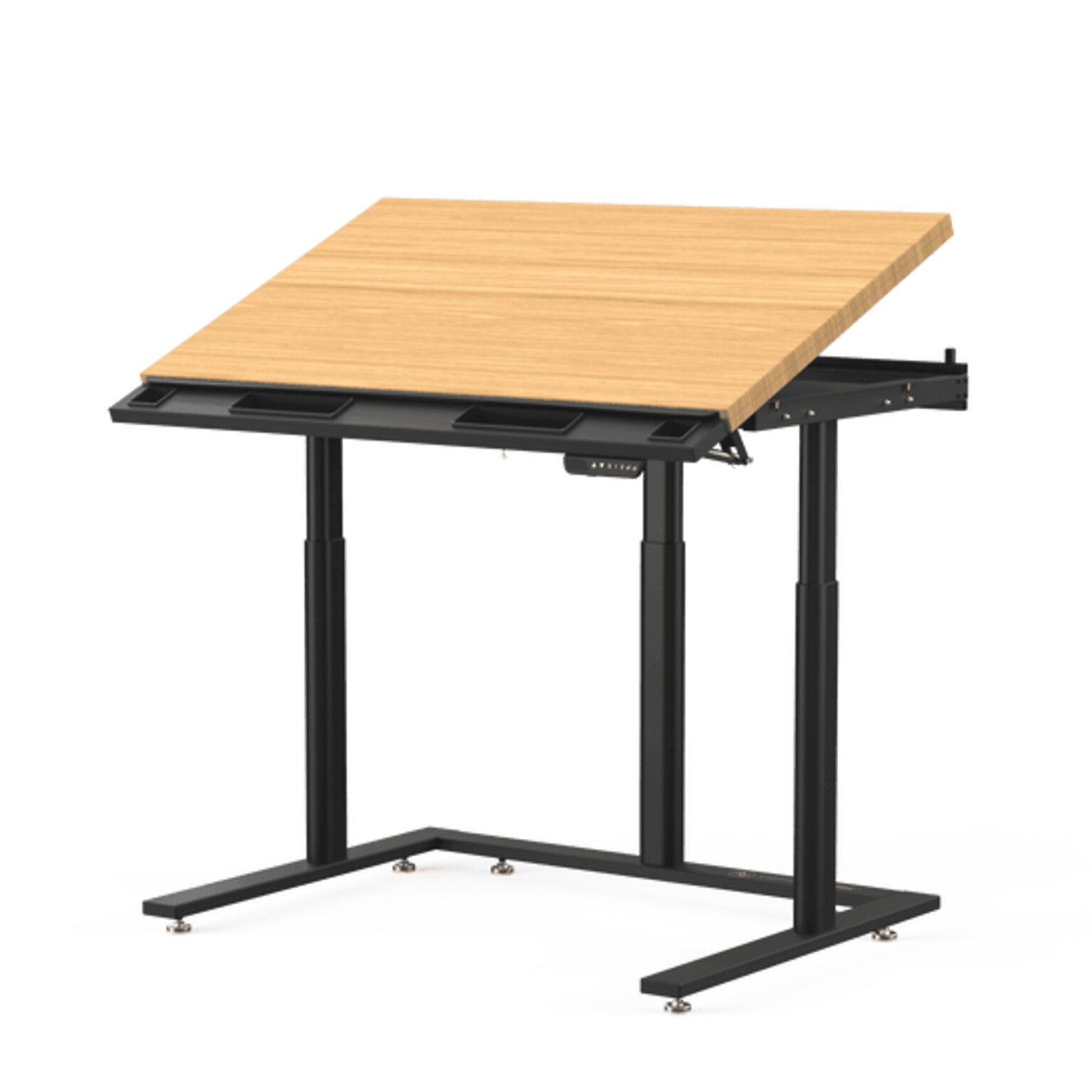 VersaDesk PowerLift Triad 48W Electric Adjustable Drafting Table, Bamboo/Black (TRDT-4830-BNB)
