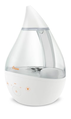 Crane Drop 2.0 Ultrasonic Cool Mist Tabletop Humidifier, 1-Gallon, Clear & White (EE-5306CW)