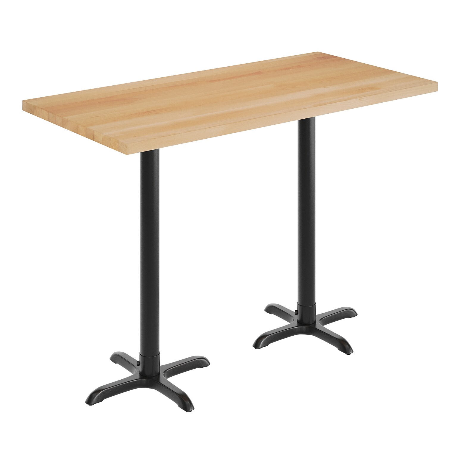 Flash Furniture Bennett Wooden Commercial Indoor Table, 60 x 30, Natural Top/Black Base (GSF3060NTT2222B)