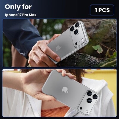 SaharaCase ZeroDamage Titanium Camera Lens Protector for iPhone 17 Pro, 2/Pack, Silver (ZD00186)