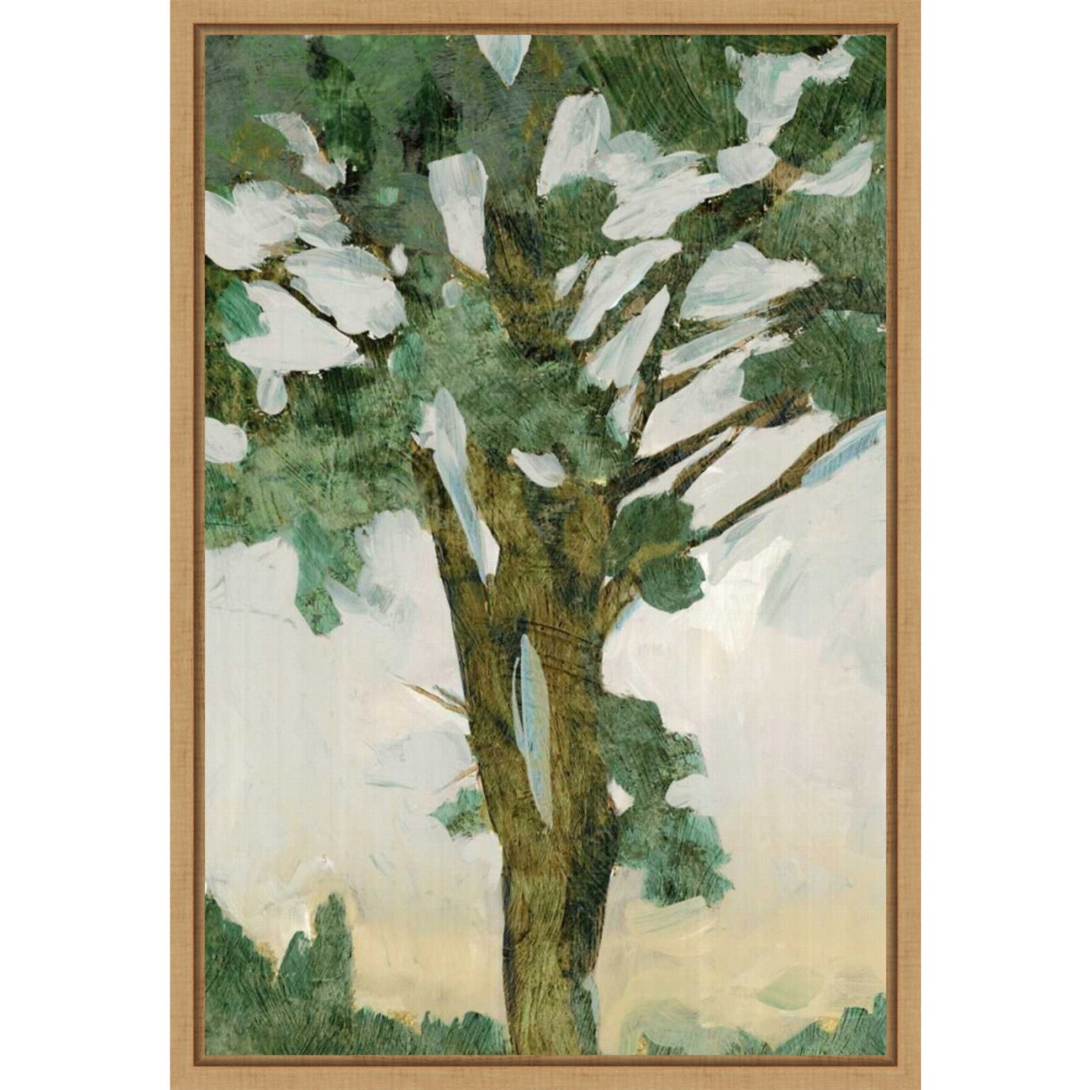 Amanti Art Green Tree I Framed Canvas Wall Art Print, 16 x 23 (A42674690222)