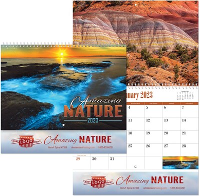 Custom Coronado Amazing Nature Spiral Wall Calendar